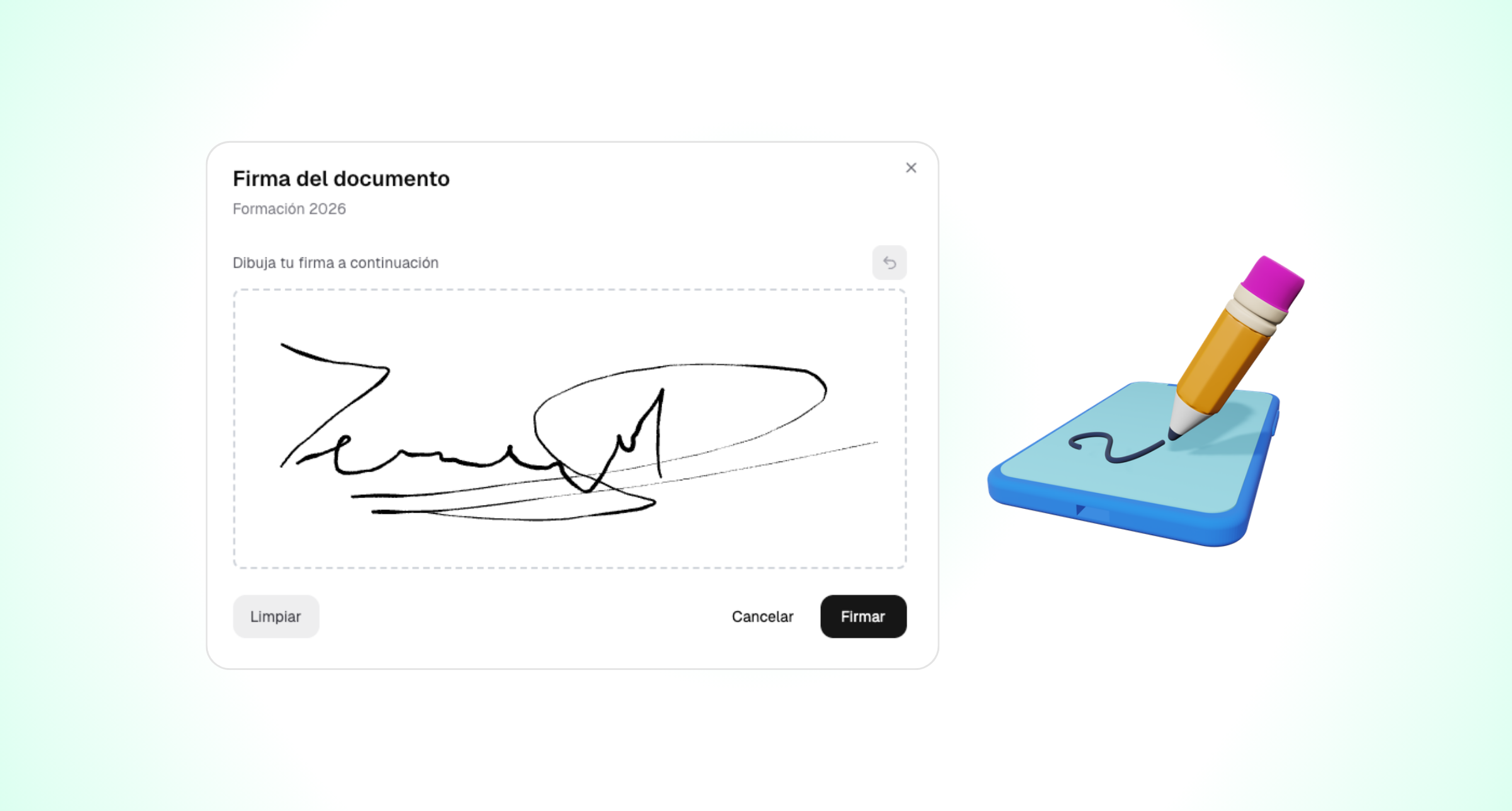 Firmar documento en Horalia